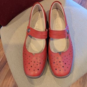 Red leather Mary Janes